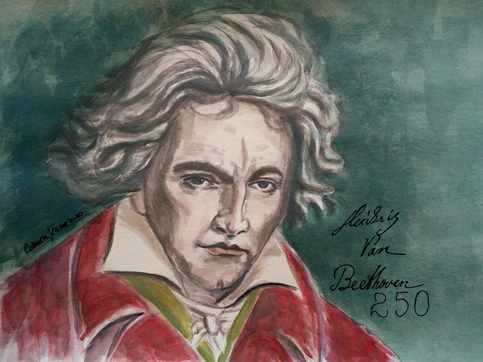Людвиг Ван Бетховен портрет зелень