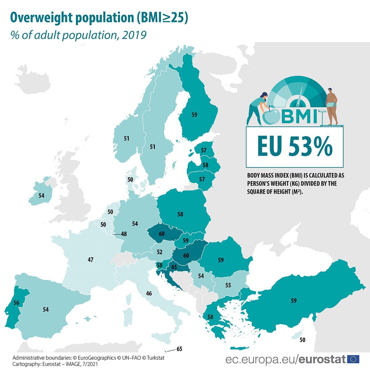 Overweight population map