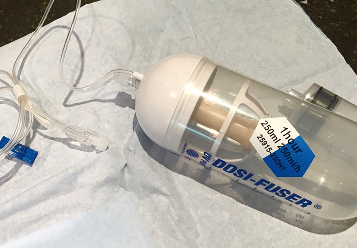 Pompă elastomer pentru perfuzie intravenoasă continuă