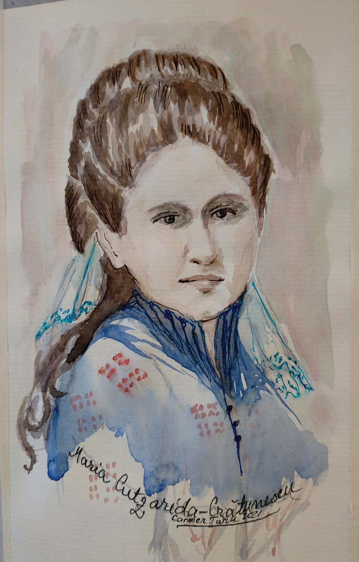 Portret Maria Cutzarida Crătunescu de Carmen-Fella Țanu