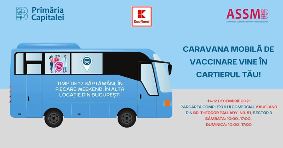 Primăria București: Caravana mobilă de vaccinare vine în Sectorul 3