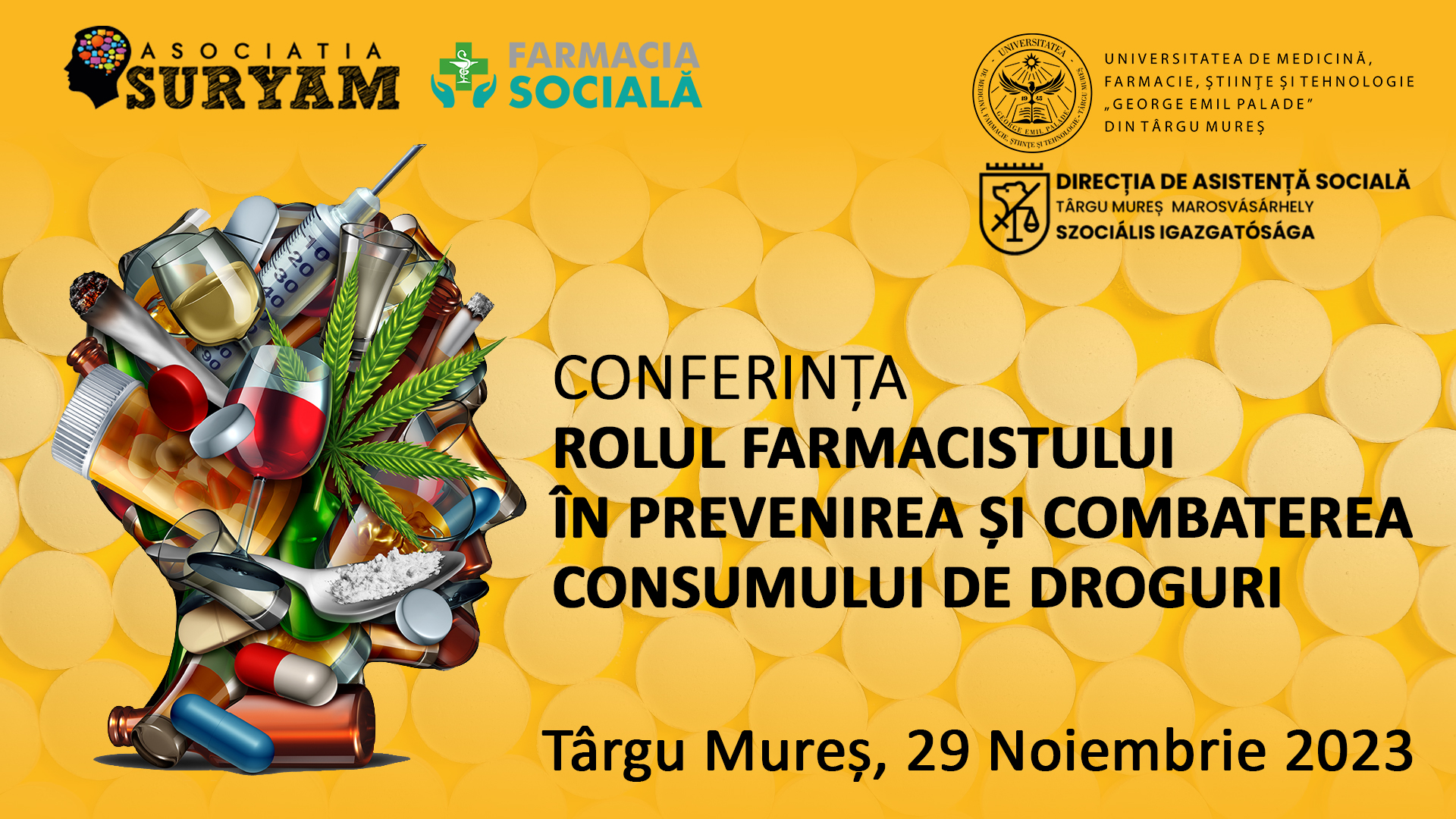 Conferința „Rolul farmacistului în combaterea consumului de droguri”, organizată la Târgu Mureș 