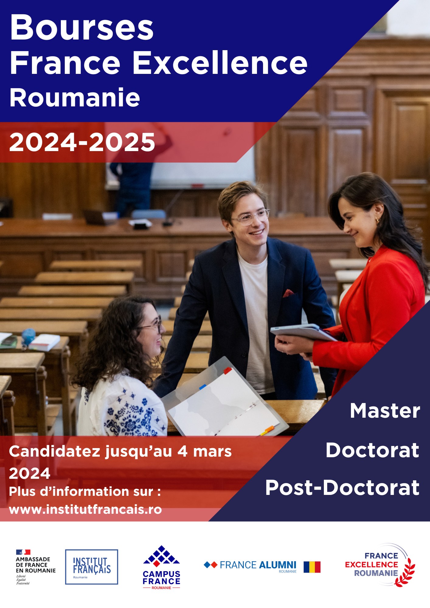 Apel la candidaturi pentru bursele Guvernului Francez 2024 